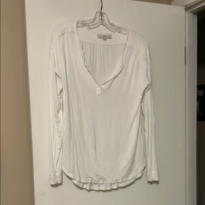 LOFT Cream Long Sleeve Top
